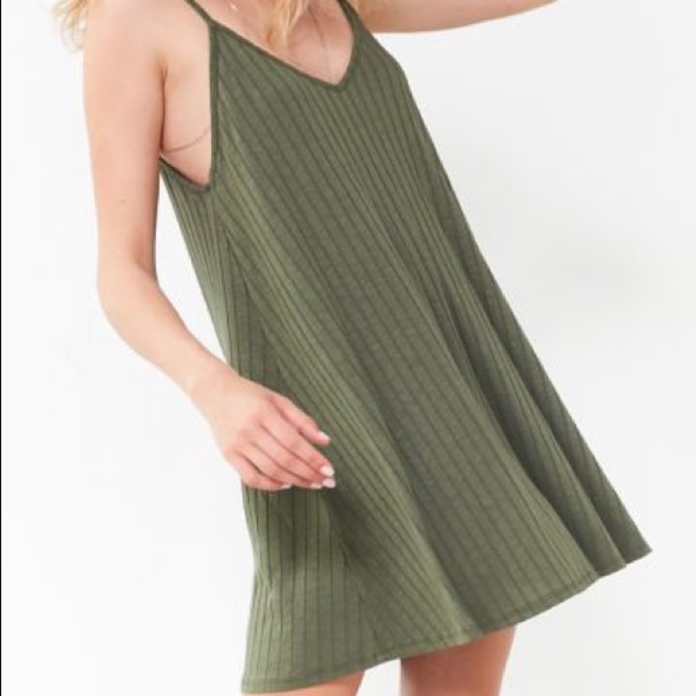 Silence + Noise Wide-Ribbed Knit Slip Dress